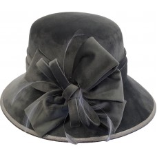 Mujer&apos;s Velvet Covered Fall Winter Dressy Church Wedding Bridal Dress Grey Hat  eb-72427774